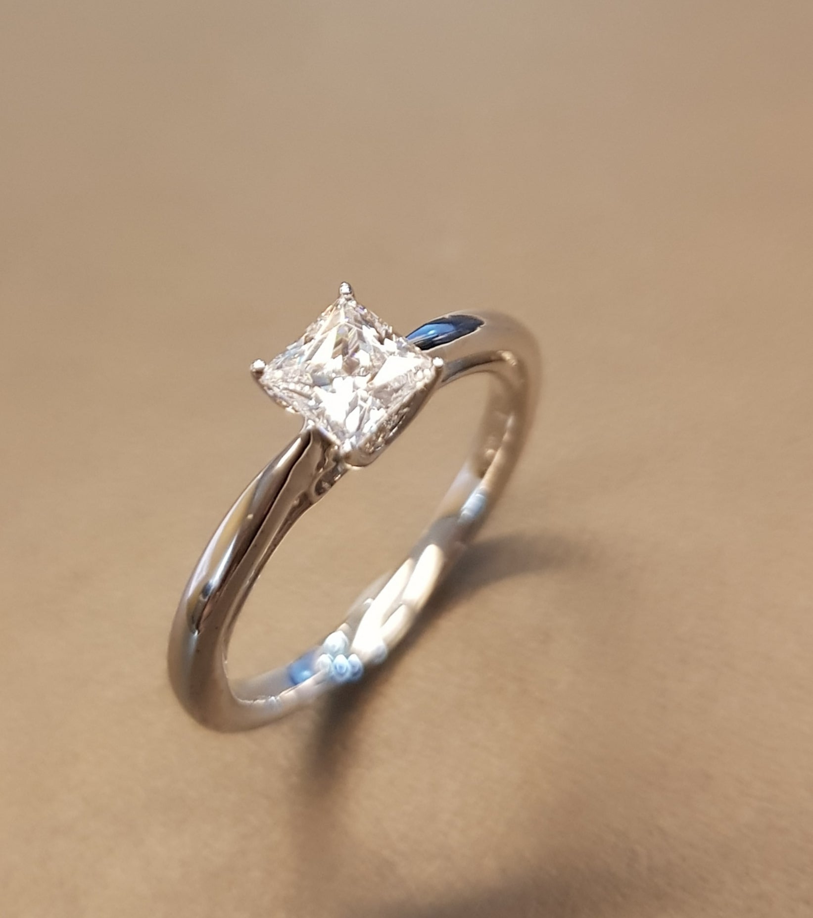 Delicate Princess cut Simulated Diamond Ring
