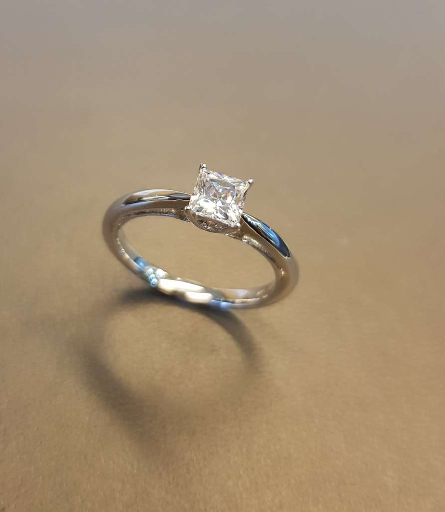 Delicate Princess cut Simulated Diamond Ring