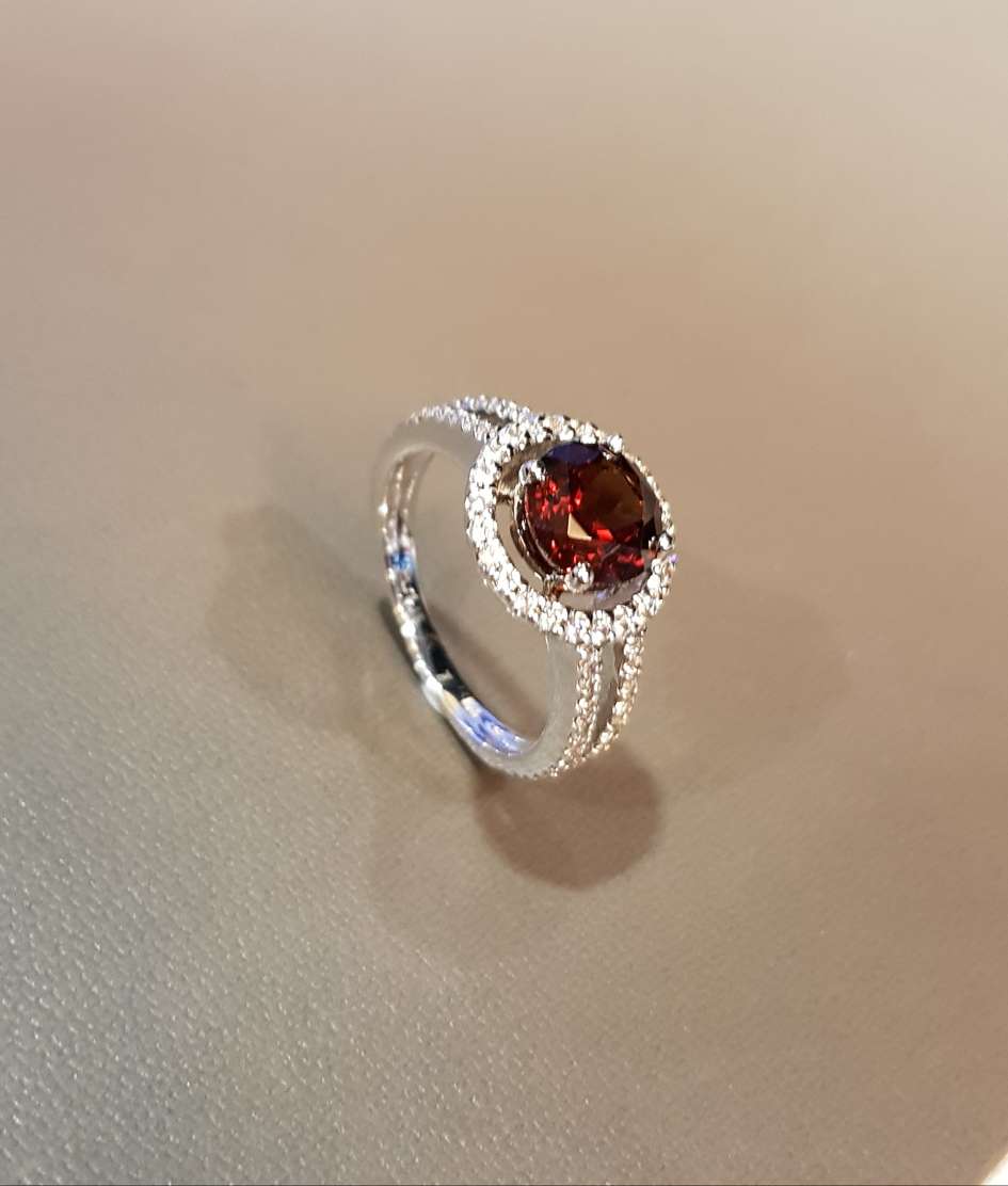 Halo Garnet Ring