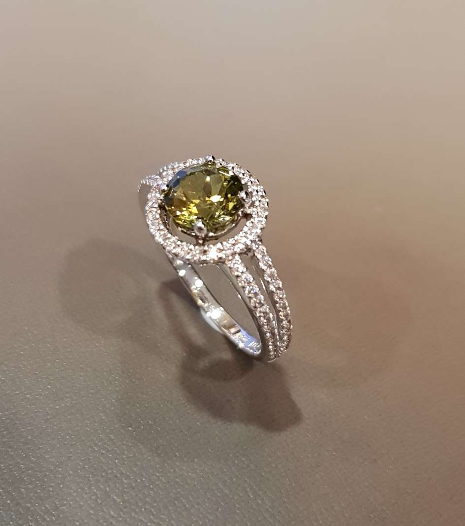 Halo Peridot Ring