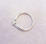 Ribbon Four Prongs Diamond Engagement Ring
