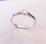 Ribbon Four Prongs Diamond Engagement Ring