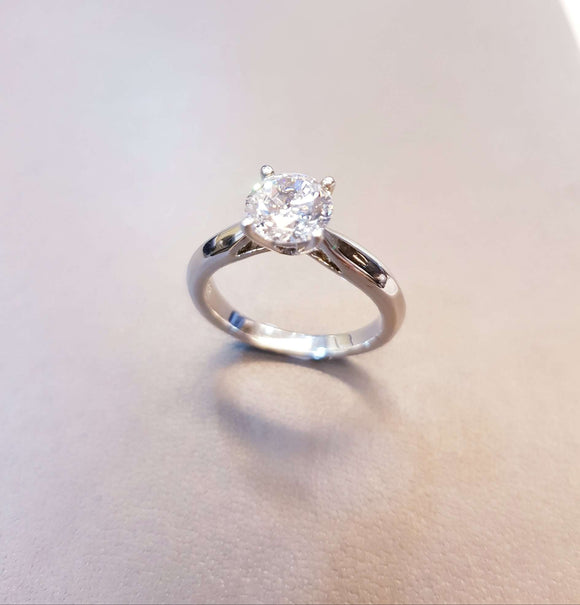 1.50 carats Ribbon Diamond Simulants Engagement Ring