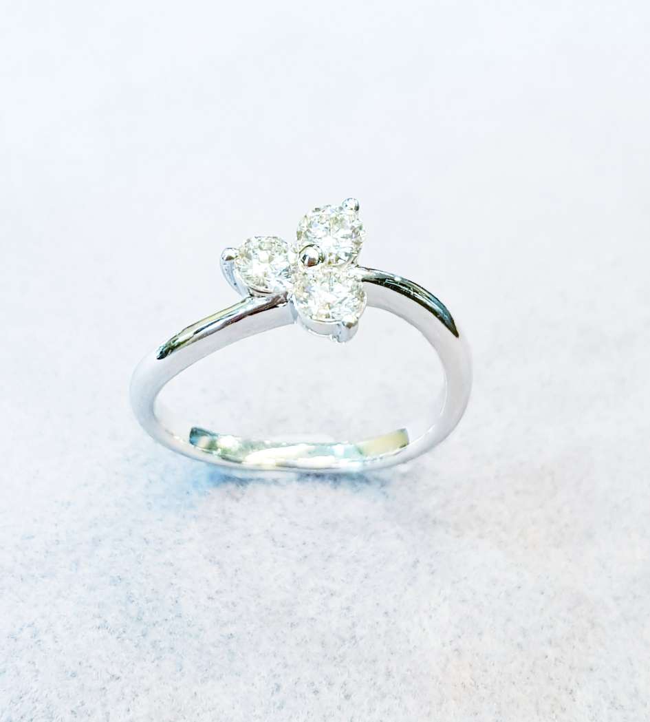 18k white gold Trilogy Diamond Engagement Ring