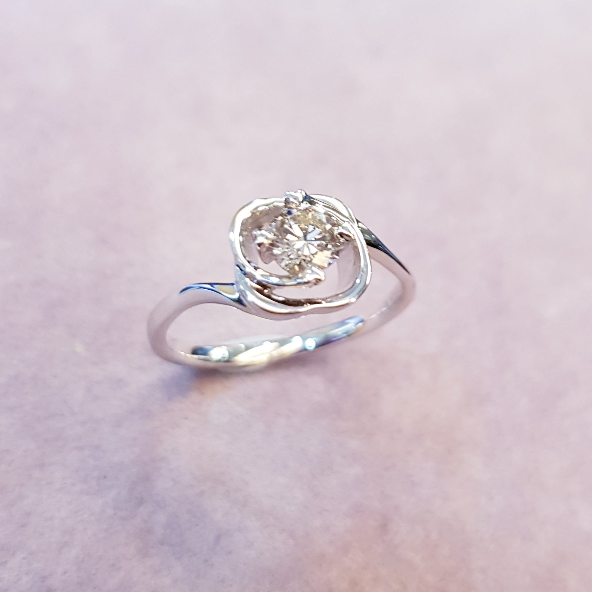 Floral Diamond Engagement Ring