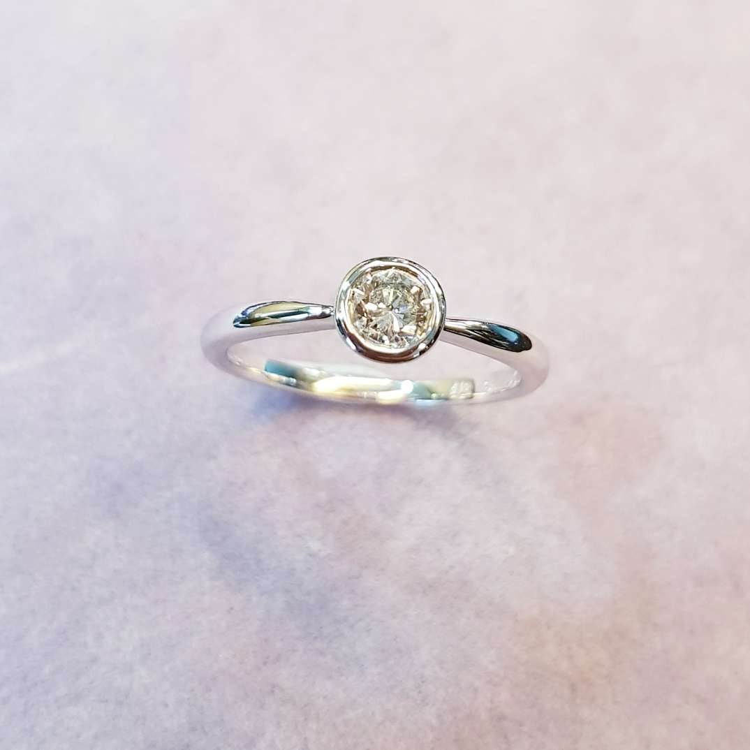 Bezel Diamond Engagement Ring