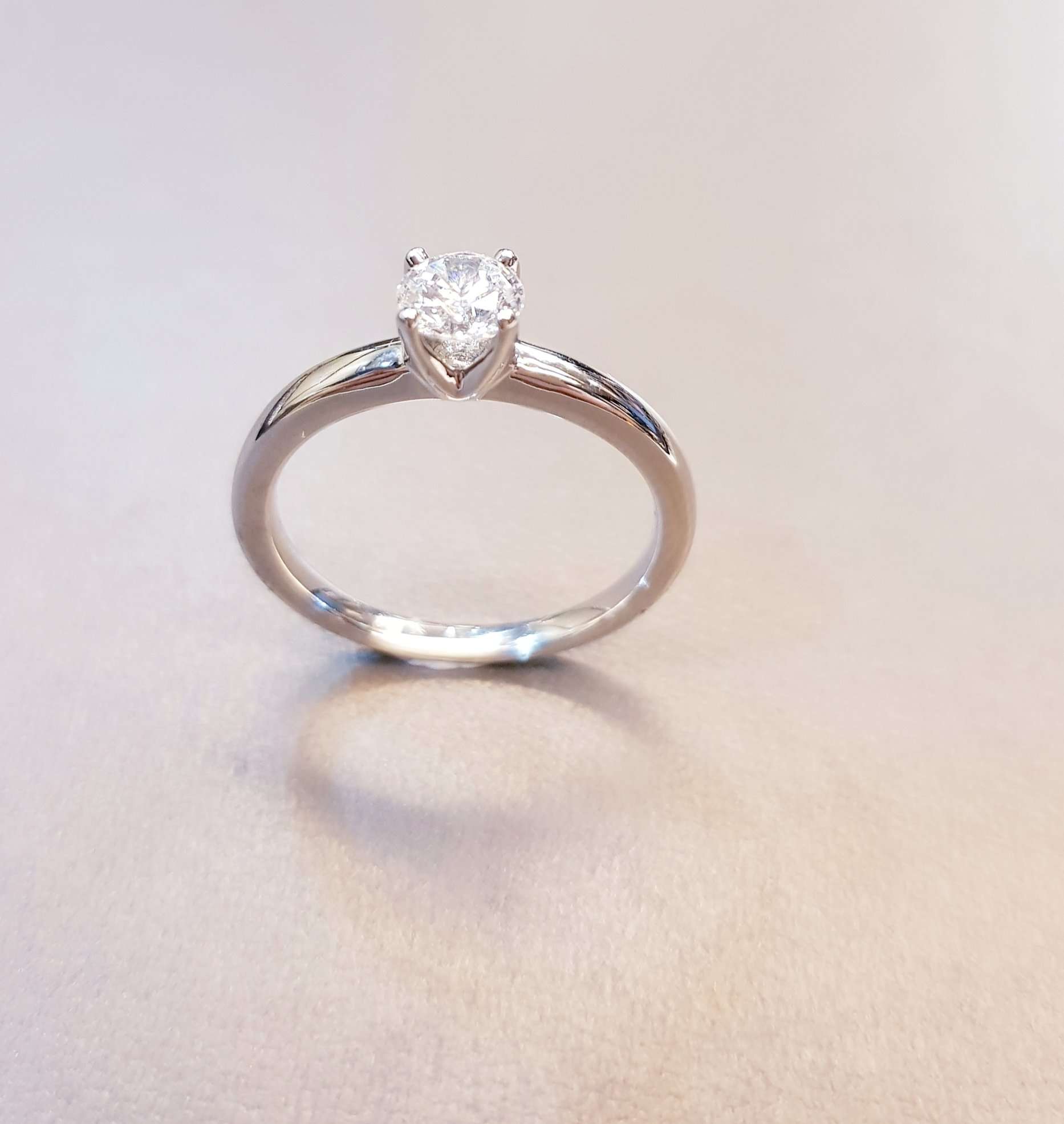 Beautiful V Setting Solitaire Ring