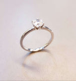 Thin Knife Solitaire Engagement Ring