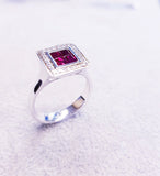 Square Bezel Ruby Ring