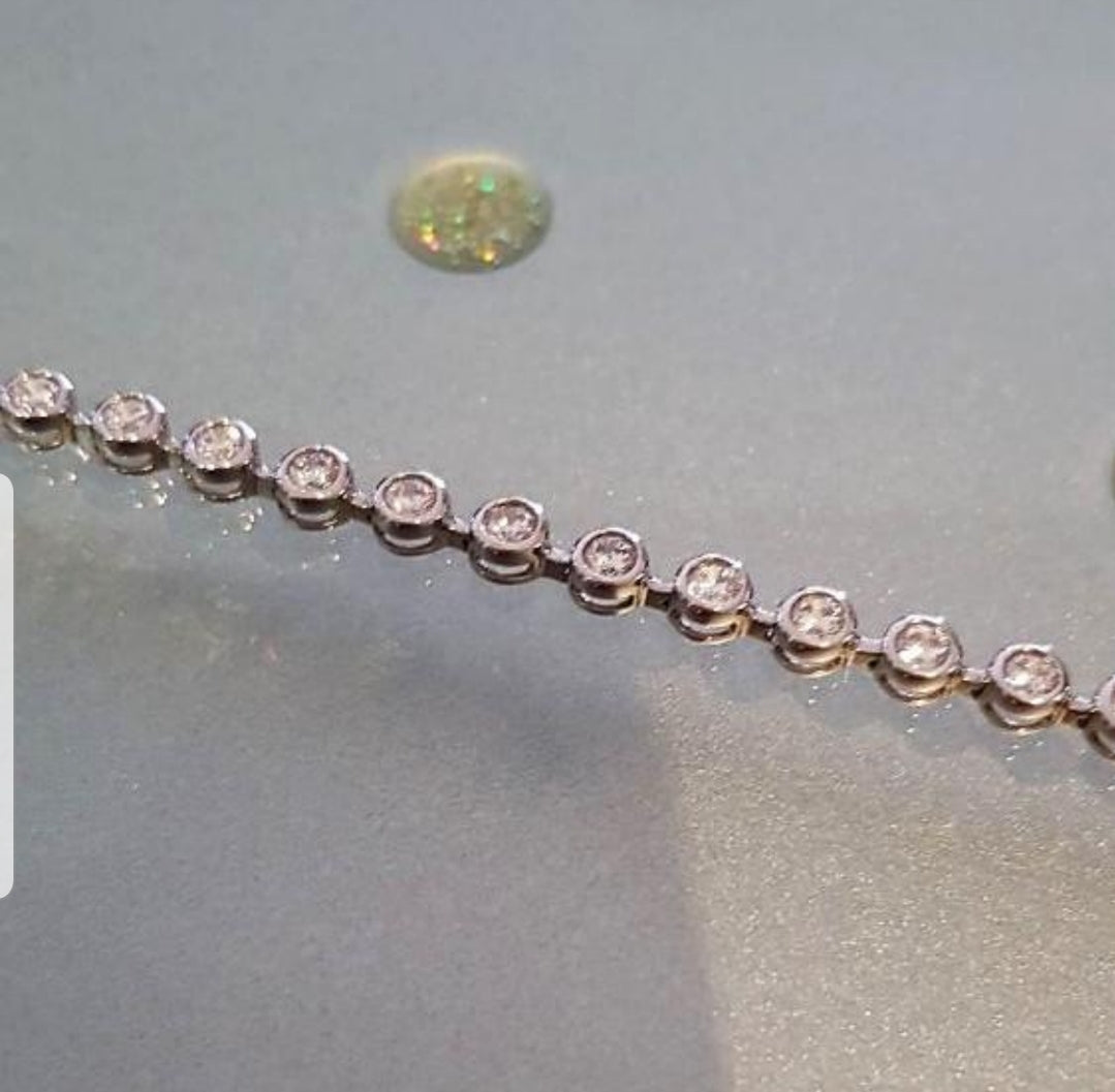 Bezel Simulated Diamond Bracelet