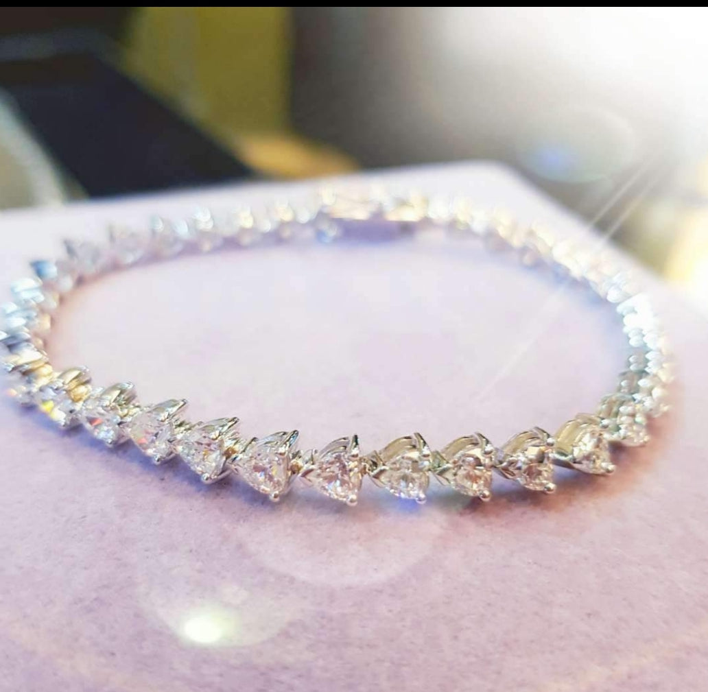 Heart Shape Simulated Diamond Bracelet