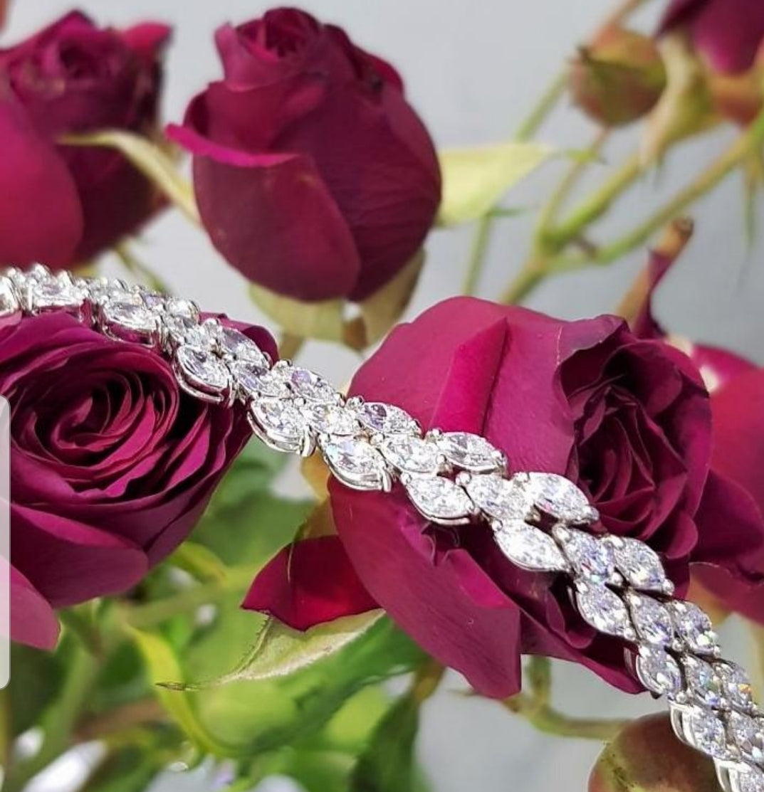 Simulated Diamond Marquise Bracelet