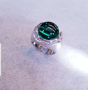 Cabochon Round Emerald  Ring