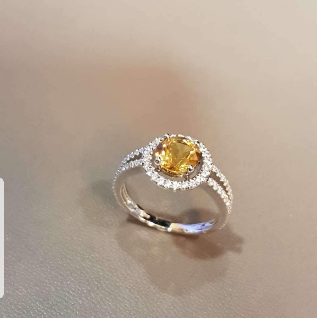 Halo Citrine Ring