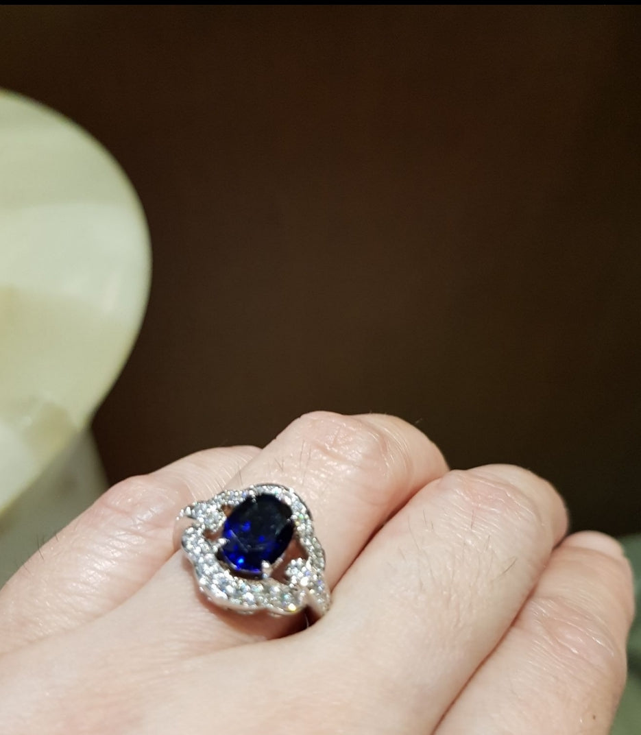 Halo Sapphire Ring 