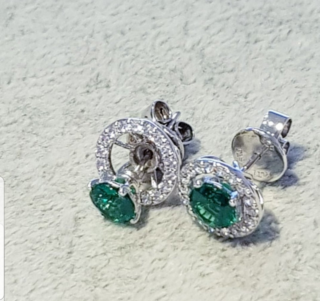 Detachable Emerald Earrings