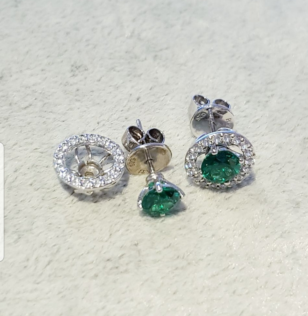Detachable Emerald Earrings