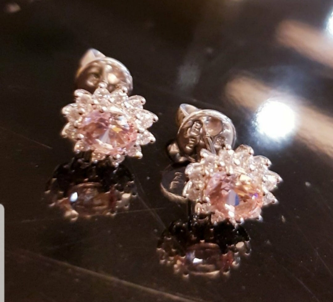 Morganite Cluster Earrings