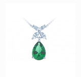 Emerald Diamond Simulants Pendant