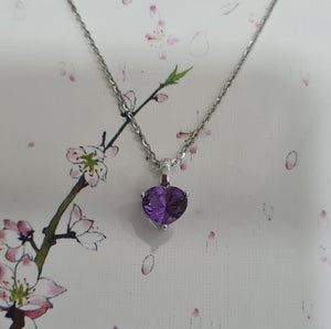 Heart shape Amethyst Pendant