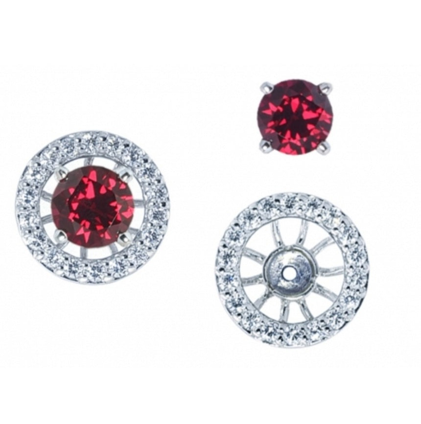 Detachable Simulated Ruby Earrings