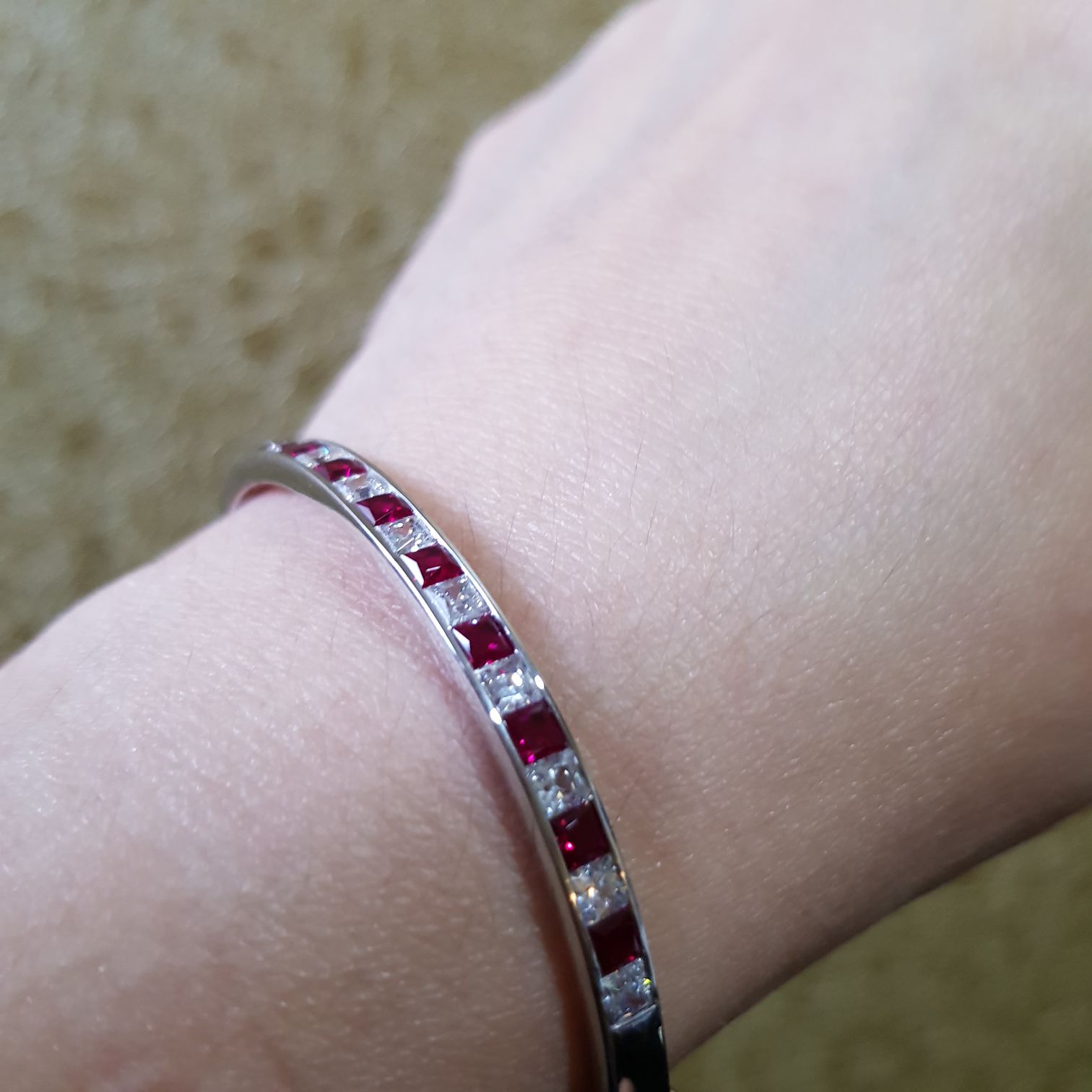 Channel Set Ruby Bangle