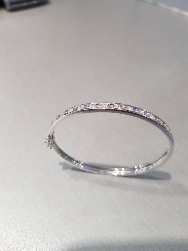 Rose Pink Tourmaline Bangle