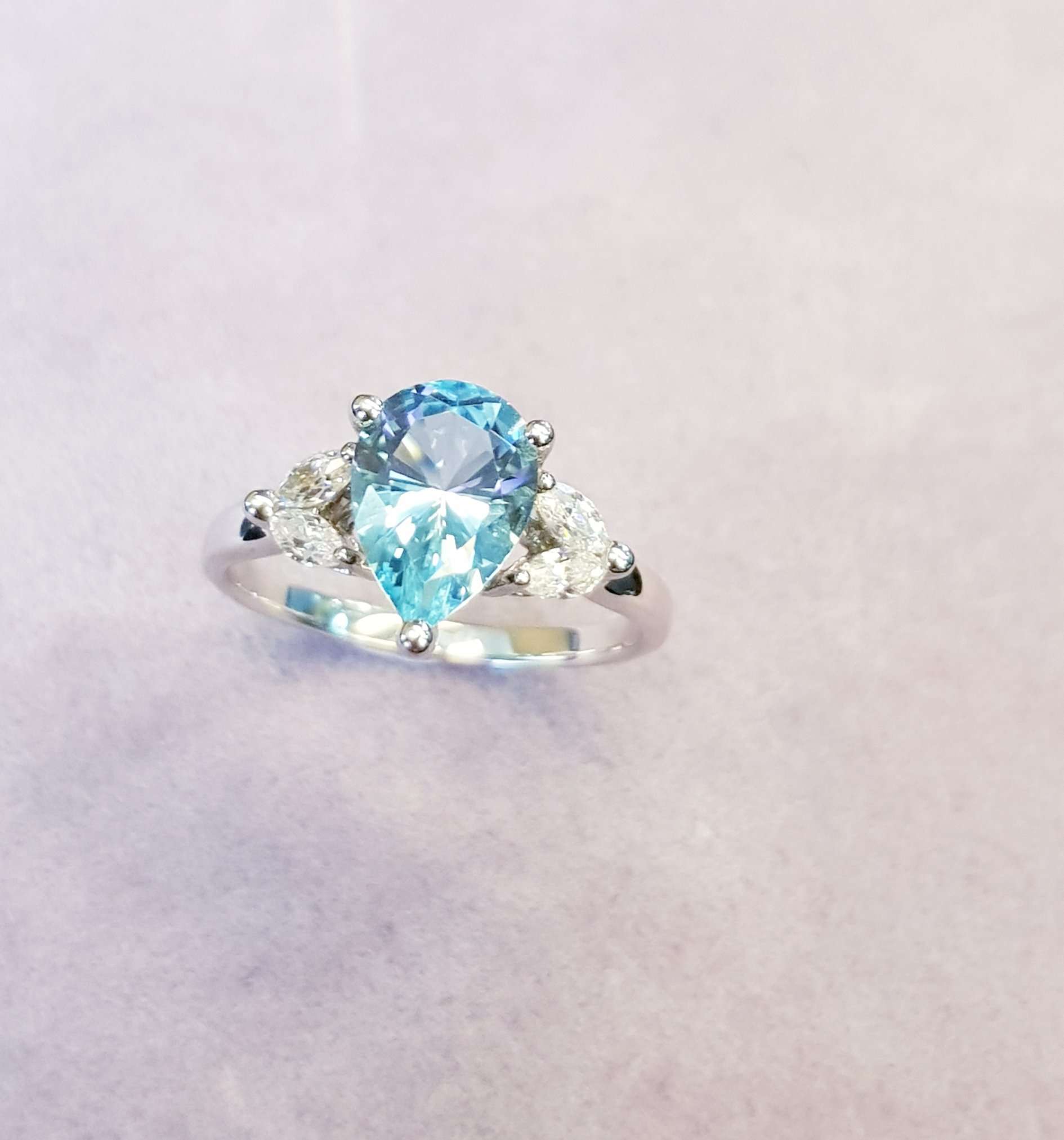 Elegant Blue Topaz Engagement Ring