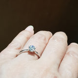 Thin Knife Solitaire Engagement Ring