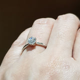 Thin Knife Solitaire Engagement Ring