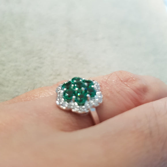 Floral Emerald Ring